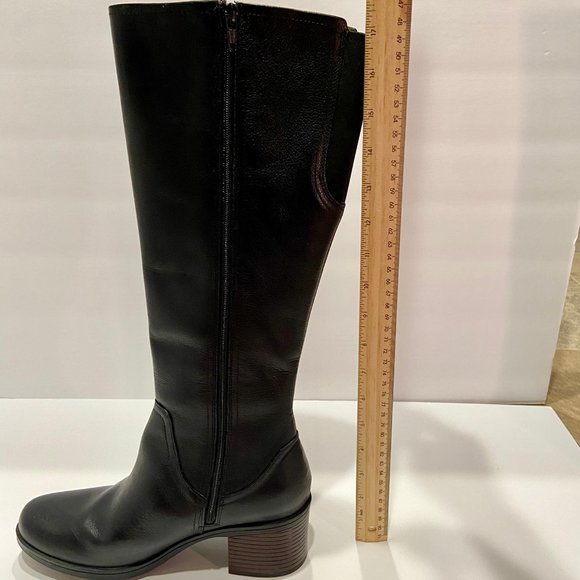 Clarks Women's Wide Calf Knee High Boot - Hollis Moon - 8M - Black Leather -NEW - Picture 3 of 10